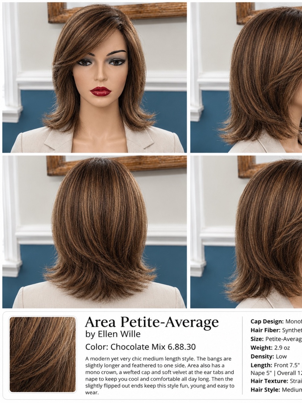 Area PETITE-AVERAGE by Ellen Wille in Chocolate Mix 6.88.30